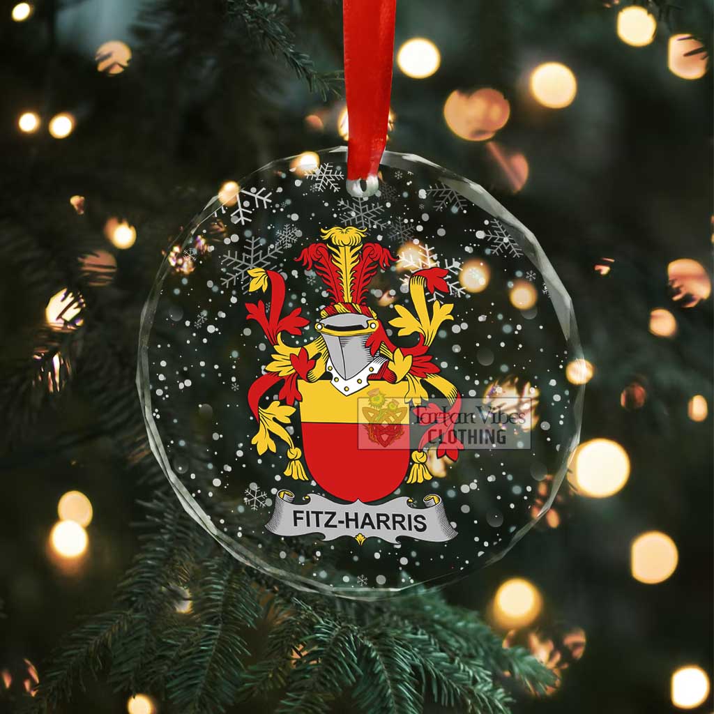 Fitz-Harris Irish Clan Christmas Glass Ornament with Coat of Arms - 2D-tartanvibesclothing
