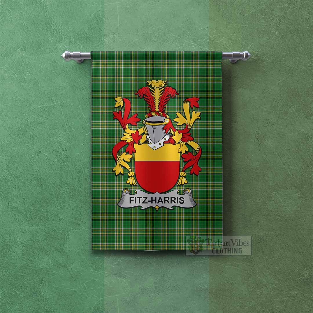 Fitz-Harris Irish Clan Tartan Gonfalon, Tartan Banner with Coat of Arms Rectangle - Tartan Vibes Clothing