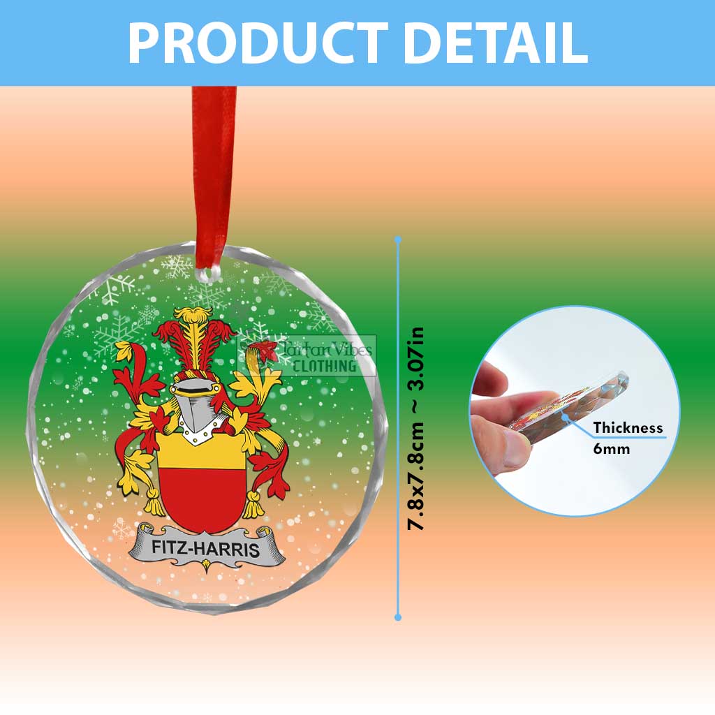 Fitz-Harris Irish Clan Christmas Glass Ornament with Coat of Arms - 2D-tartanvibesclothing