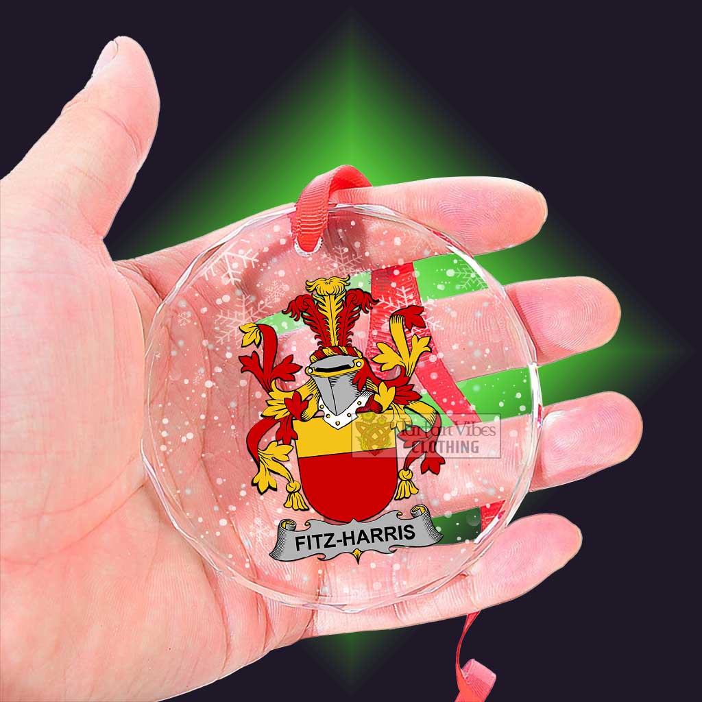 Fitz-Harris Irish Clan Christmas Glass Ornament with Coat of Arms - 2D-tartanvibesclothing