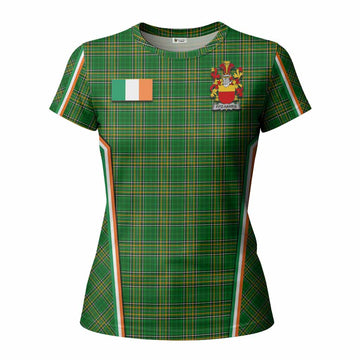Fitz-Harris Irish Clan Coat of Arm Tartan Women T shirt Flag Style
