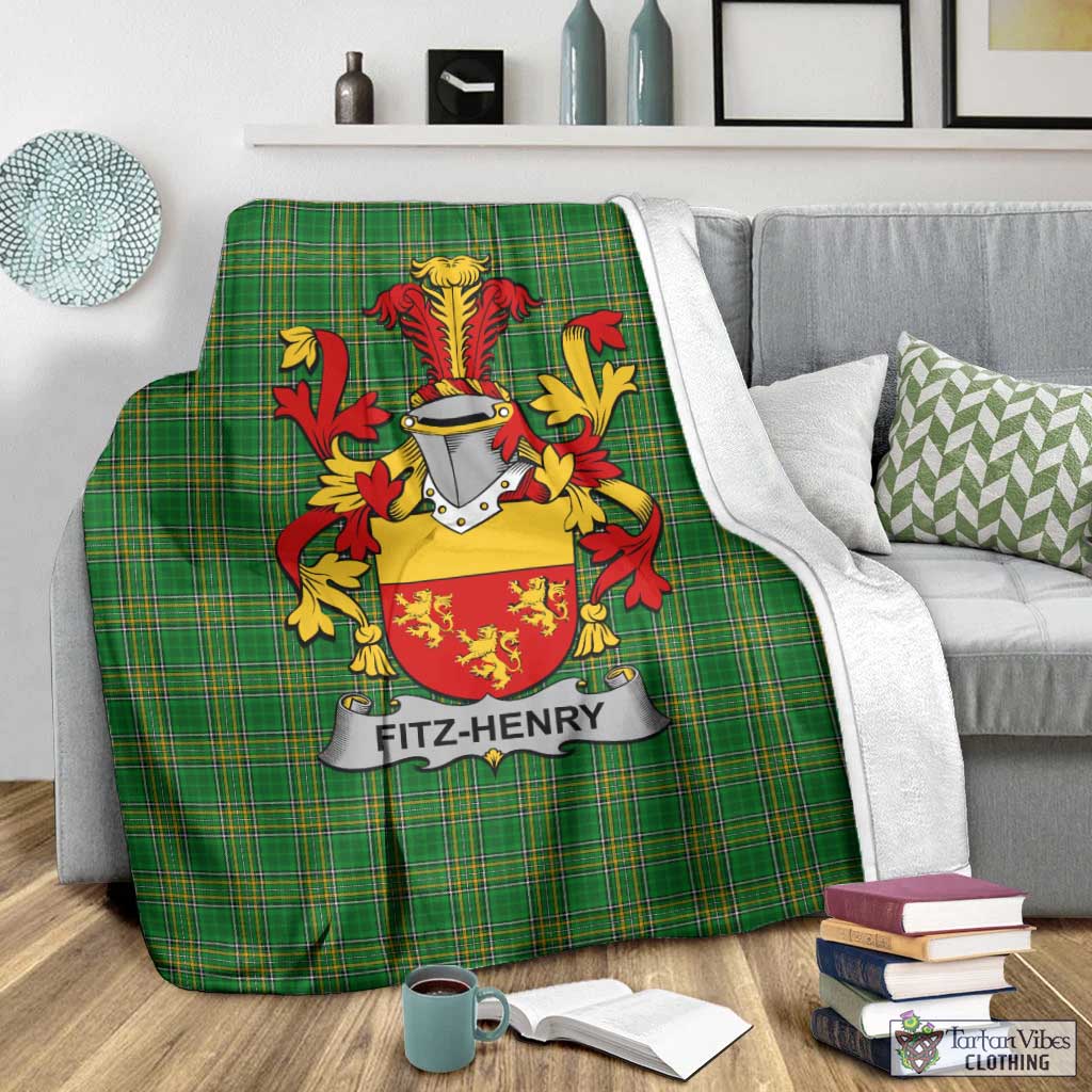 Fitz-Henry Irish Clan Tartan Blanket with Coat of Arms - Tartan Vibes Clothing