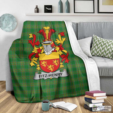 Fitz-Henry Irish Clan Tartan Blanket with Coat of Arms