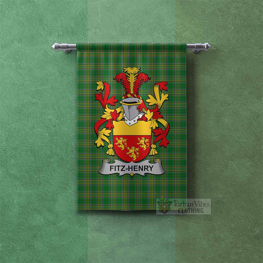 Fitz-Henry Irish Clan Tartan Gonfalon, Tartan Banner with Coat of Arms Rectangle - Tartan Vibes Clothing