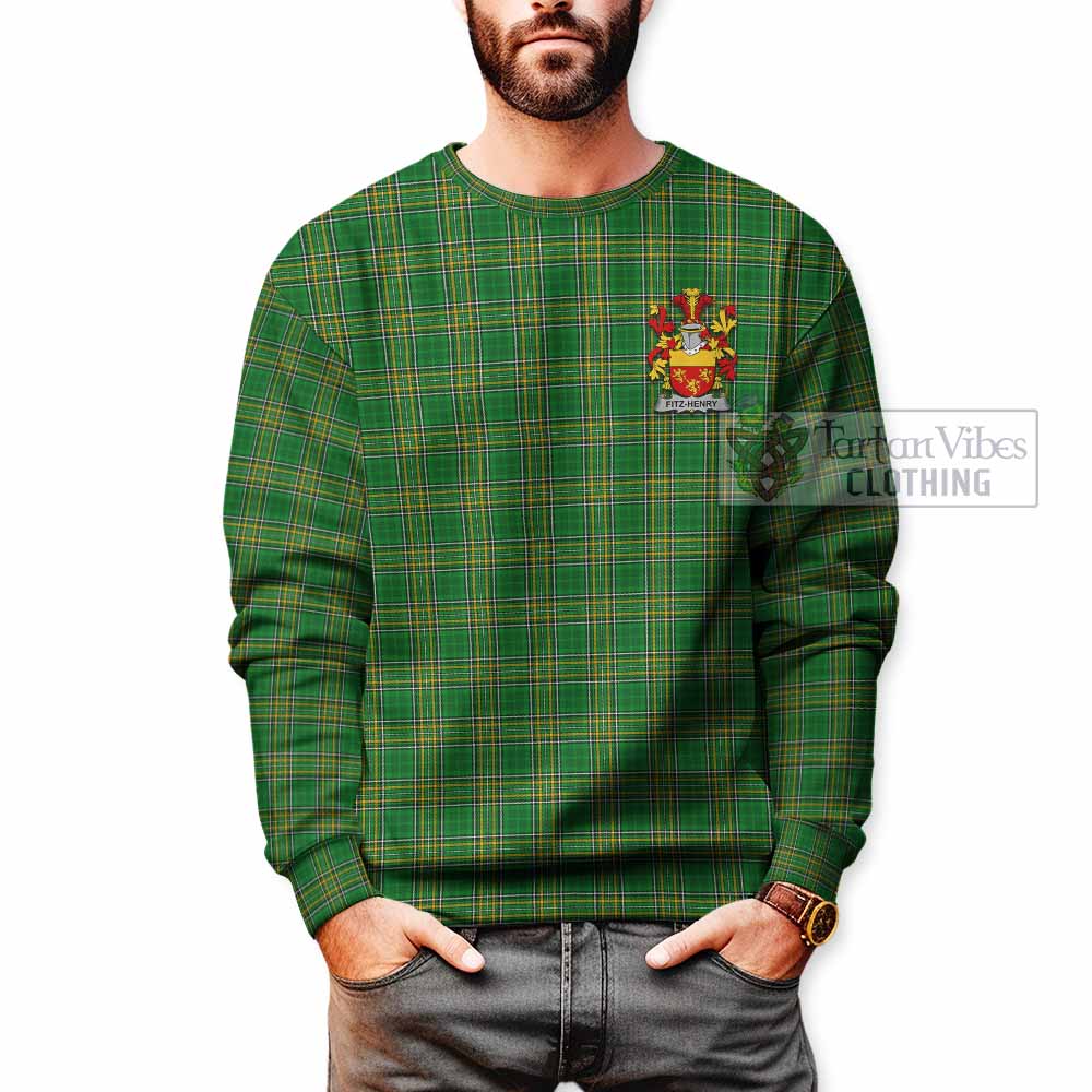 Tartan Vibes Clothing Fitz-Henry Irish Clan Tartan Sweatshirt with Coat of Arms