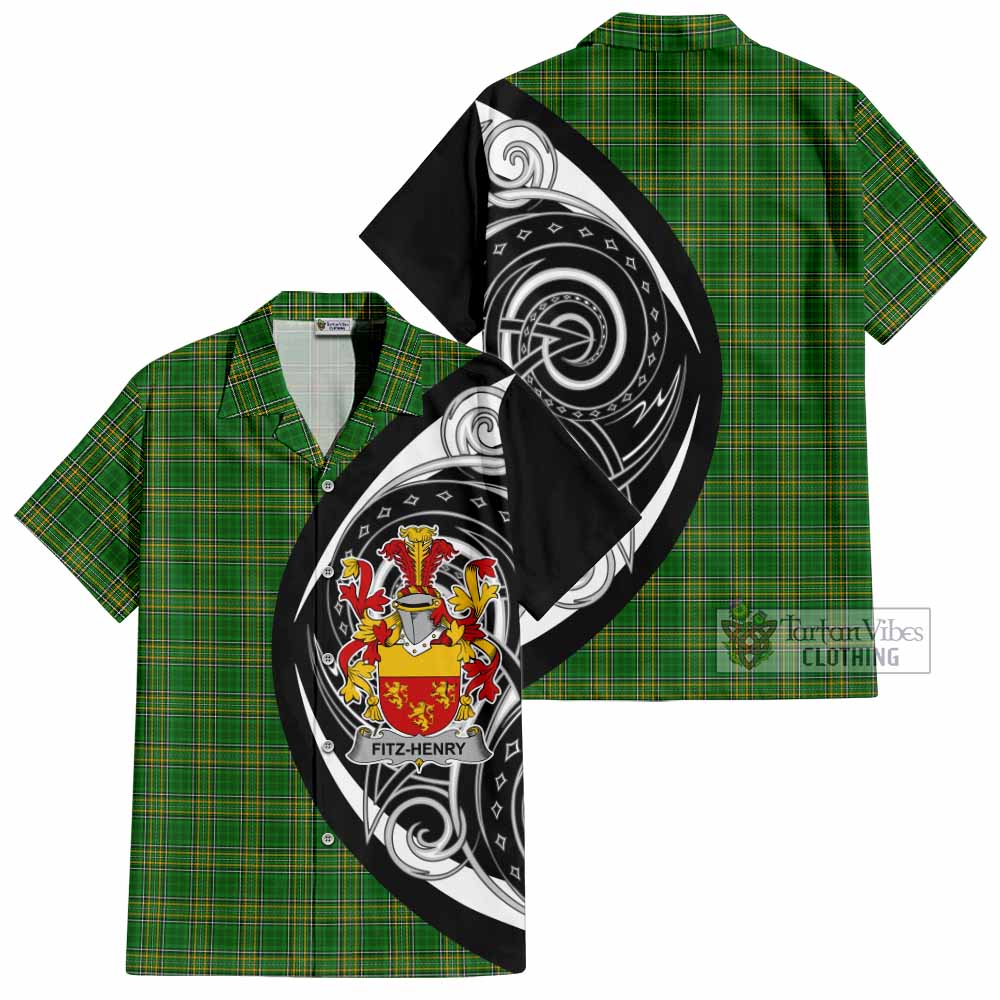 Tartan Vibes Clothing Fitz-Henry Irish Clan Short Sleeve Button Shirt Celtic Circle Style