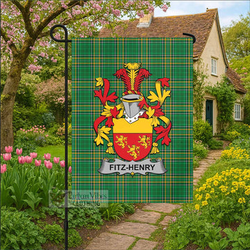 Fitz-Henry Irish Clan Tartan Garden Flag with Coat of Arms