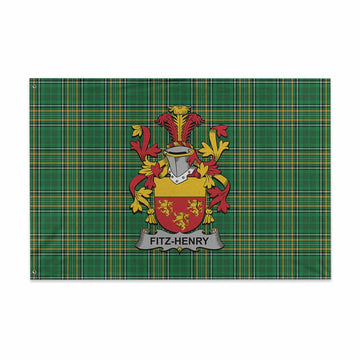 Fitz-Henry Irish Clan Tartan House Flag with Coat of Arms