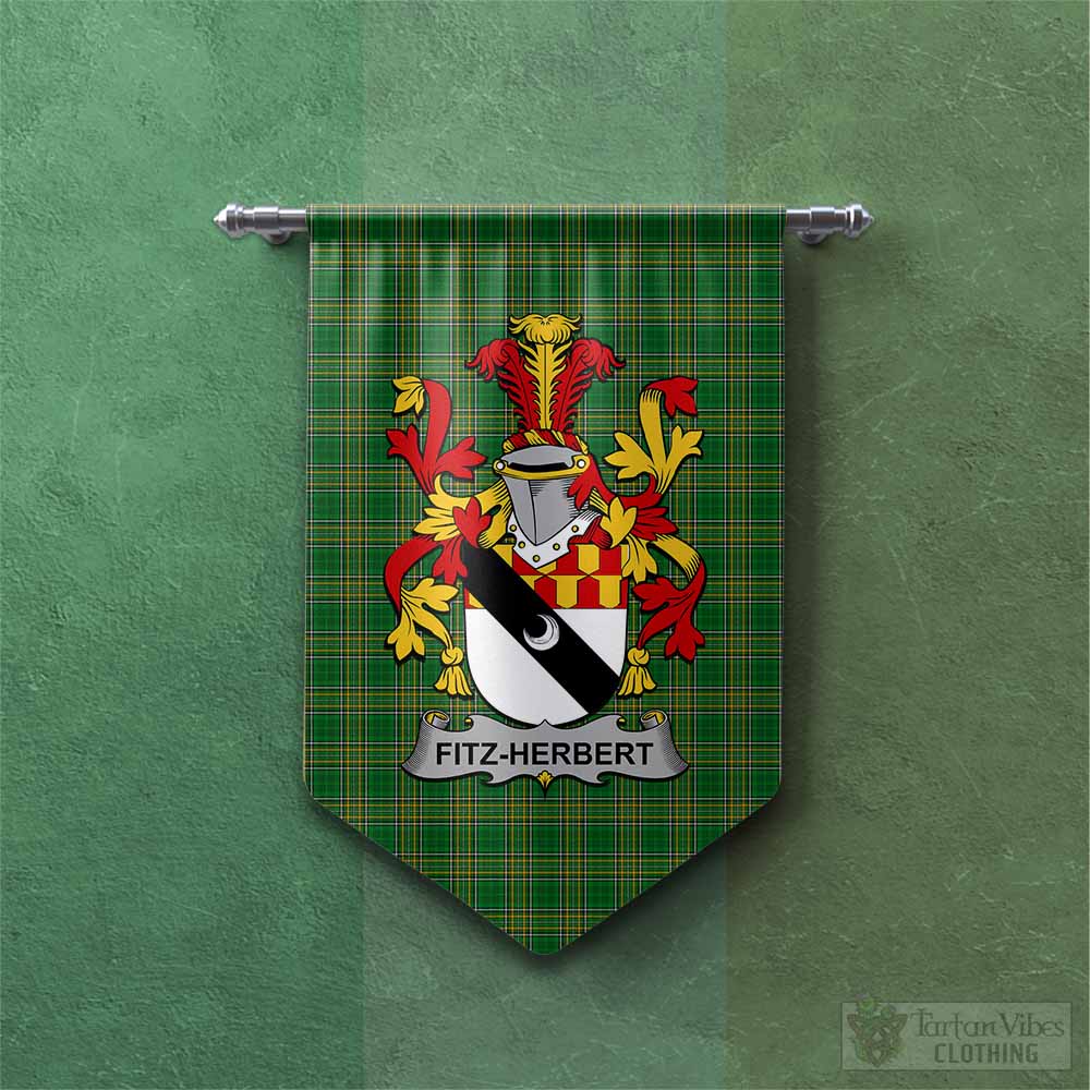 Tartan Vibes Clothing Fitz-Herbert Irish Clan Tartan Gonfalon, Tartan Banner with Coat of Arms