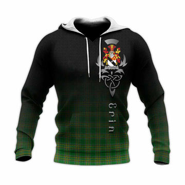 Fitz-Herbert Irish Clan Knitted Hoodie with Coat of Arms Erin Go Bragh Celtic Inspired Unisex Knitted Pullover Hoodie - Tartan Vibes Clothing