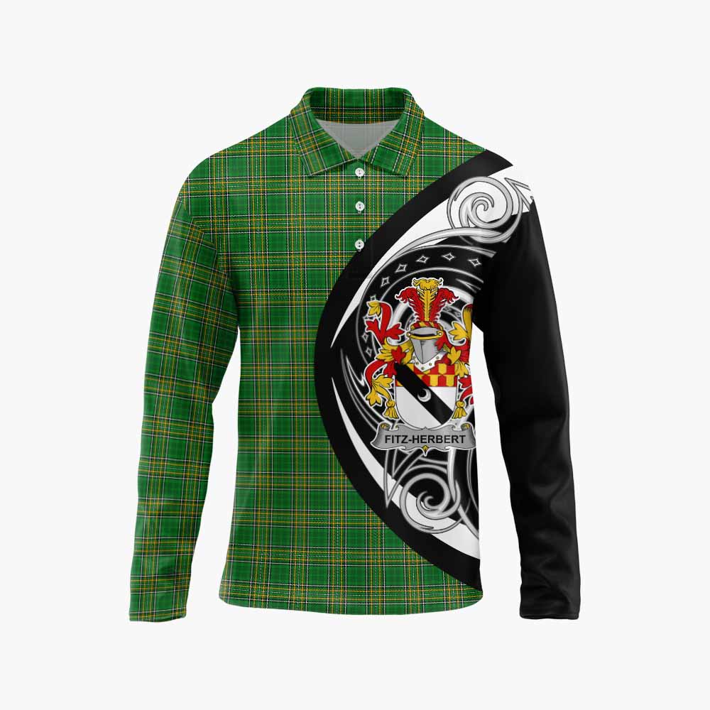 Fitz-Herbert Irish Clan Long Sleeve Polo Shirt Celtic Circle Style Unisex - Tartan Vibes Clothing
