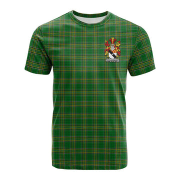 Fitz-Herbert Irish Clan Tartan Cotton T-shirt with Coat of Arms