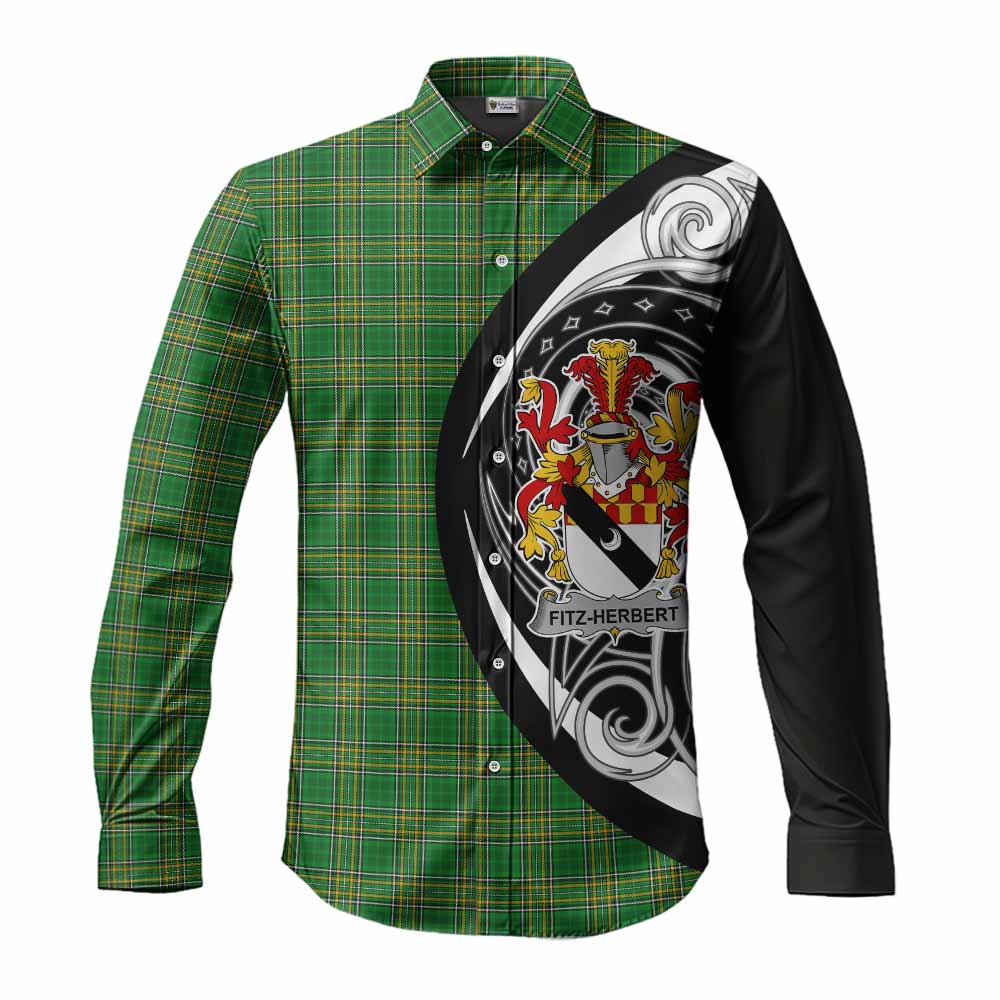Fitz-Herbert Irish Clan Long Sleeve Button Shirt Celtic Circle Style Men's Shirt S - Tartan Vibes Clothing