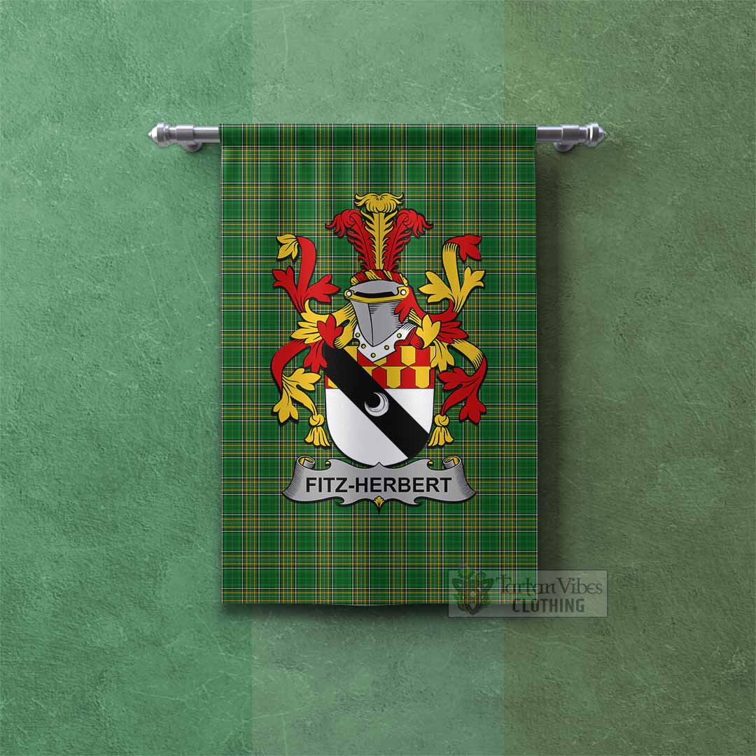 Tartan Vibes Clothing Fitz-Herbert Irish Clan Tartan Gonfalon, Tartan Banner with Coat of Arms