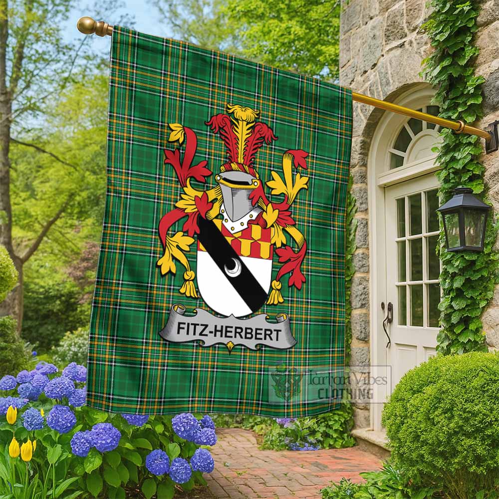 Fitz-Herbert Irish Clan Tartan Flag with Coat of Arms
