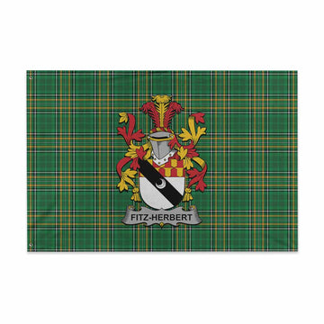 Fitz-Herbert Irish Clan Tartan House Flag with Coat of Arms