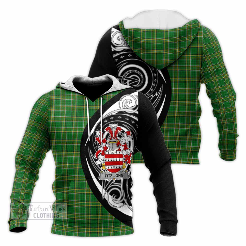 Tartan Vibes Clothing Fitz-John Irish Clan Knitted Hoodie Celtic Circle Style