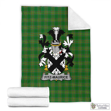 Fitz-Maurice Irish Clan Tartan Blanket with Coat of Arms X-Large 59 x 79 inches 150 x 200 cm - Tartan Vibes Clothing