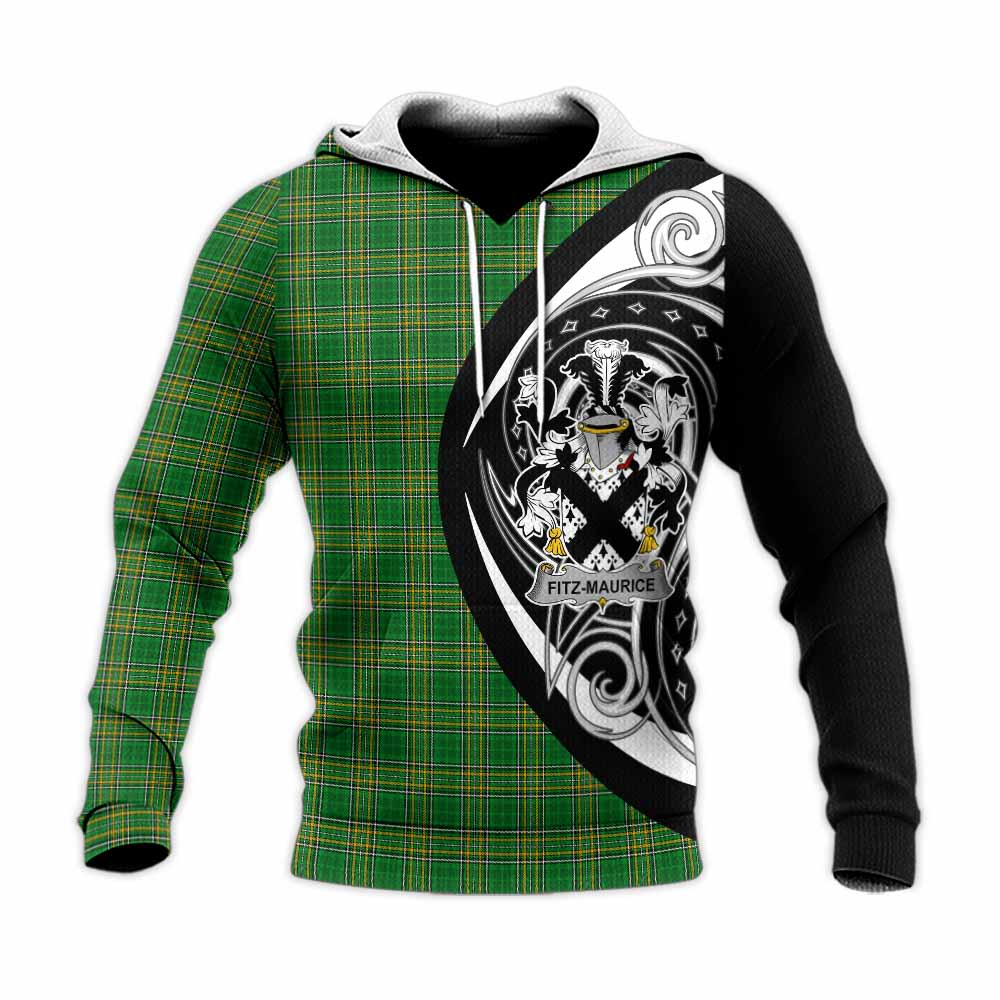 Tartan Vibes Clothing Fitz-Maurice Irish Clan Knitted Hoodie Celtic Circle Style