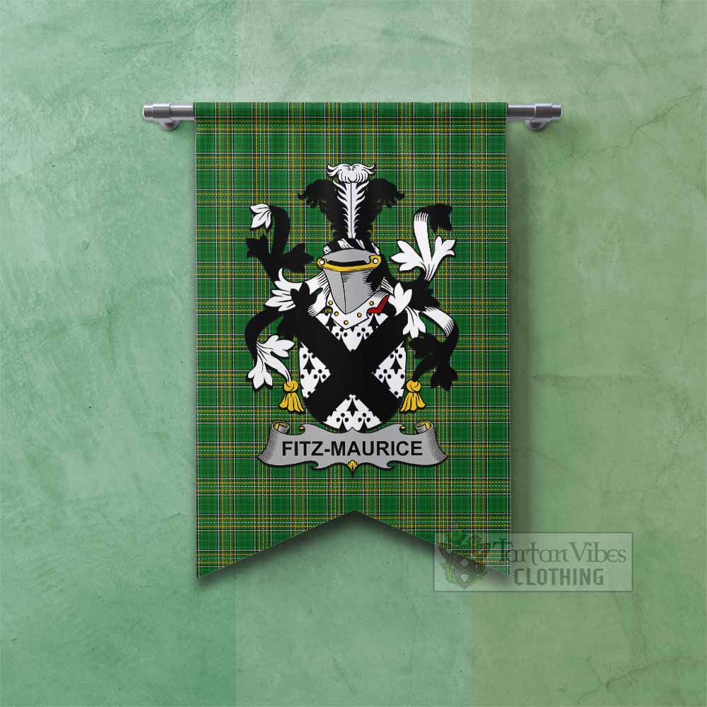 Fitz-Maurice Irish Clan Tartan Gonfalon, Tartan Banner with Coat of Arms Fishtail - Tartan Vibes Clothing