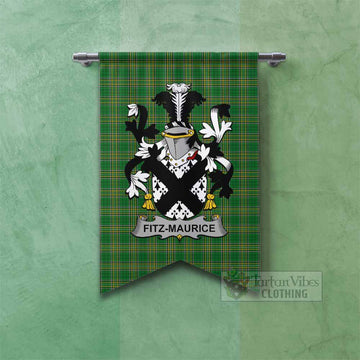 Tartan Vibes Clothing Fitz-Maurice Irish Clan Tartan Gonfalon, Tartan Banner with Coat of Arms