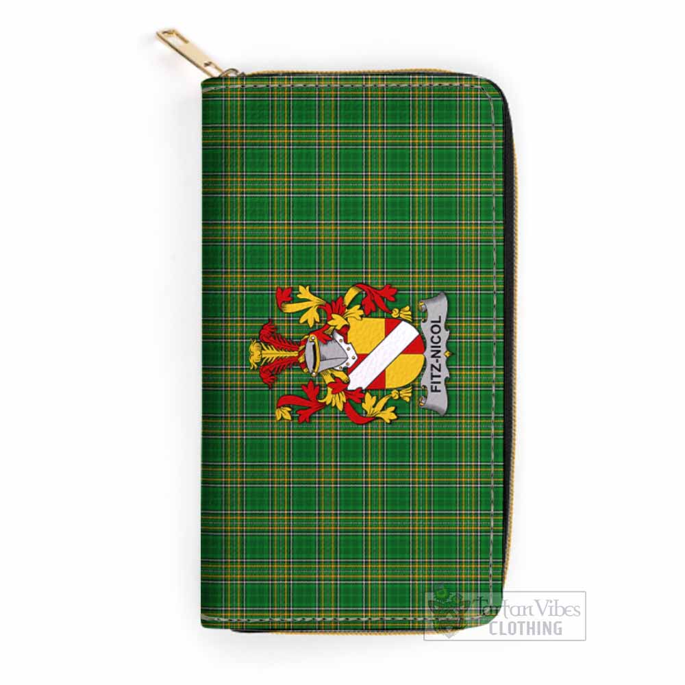 Fitz-Nicol Irish Clan Tartan Women's Leather Wallet with Coat of Arms One Size 19.7*10.5*3.5 cm - Tartan Vibes Clothing