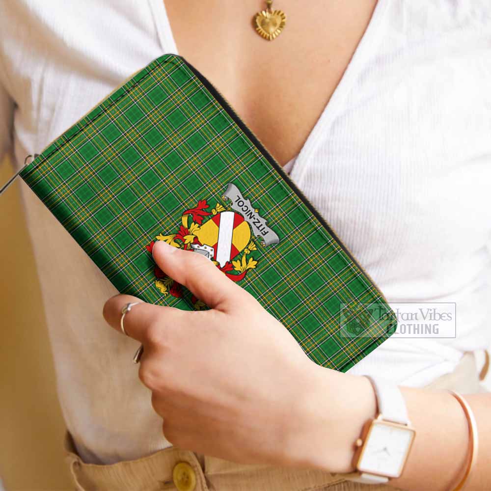 Fitz-Nicol Irish Clan Tartan Women's Leather Wallet with Coat of Arms - Tartan Vibes Clothing