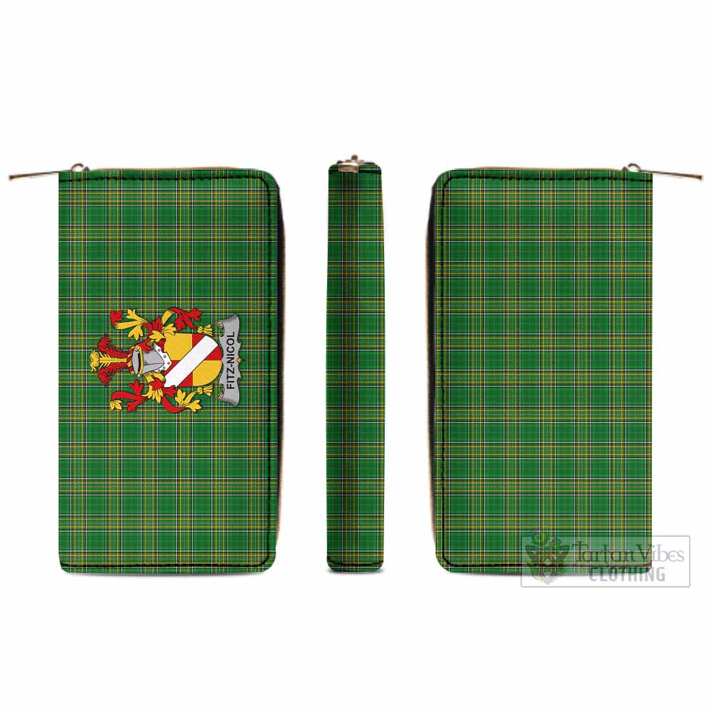 Fitz-Nicol Irish Clan Tartan Women's Leather Wallet with Coat of Arms - Tartan Vibes Clothing
