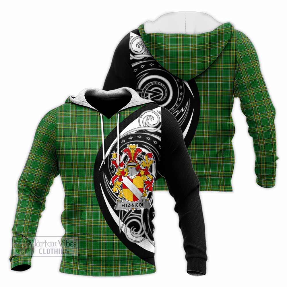 Tartan Vibes Clothing Fitz-Nicol Irish Clan Knitted Hoodie Celtic Circle Style