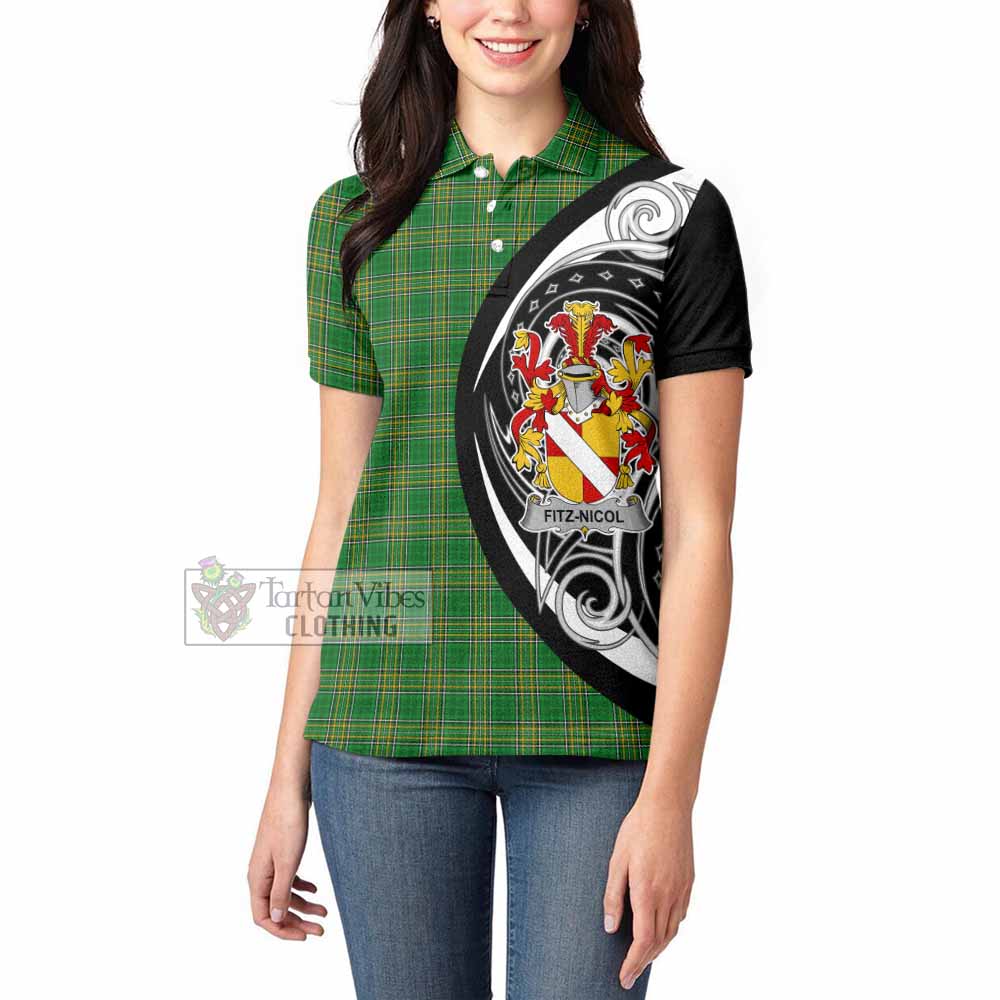 Fitz-Nicol Irish Clan Women's Polo Shirt Celtic Circle Style - Tartan Vibes Clothing