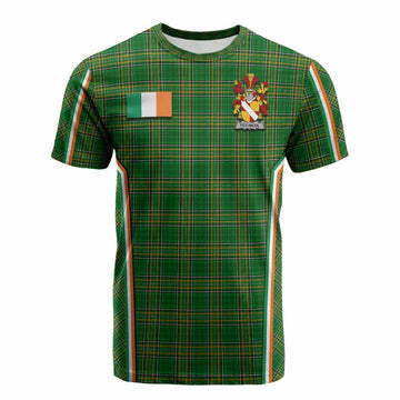 Fitz-Nicol Irish Clan Coat of Arm Tartan Cotton T-shirt Flag Style