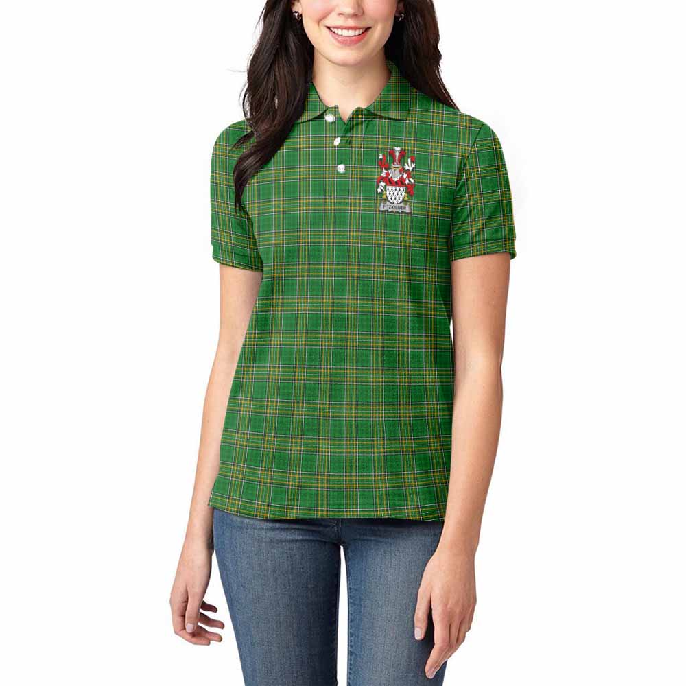 Fitz-Oliver Irish Clan Tartan Women's Polo Shirt with Coat of Arms