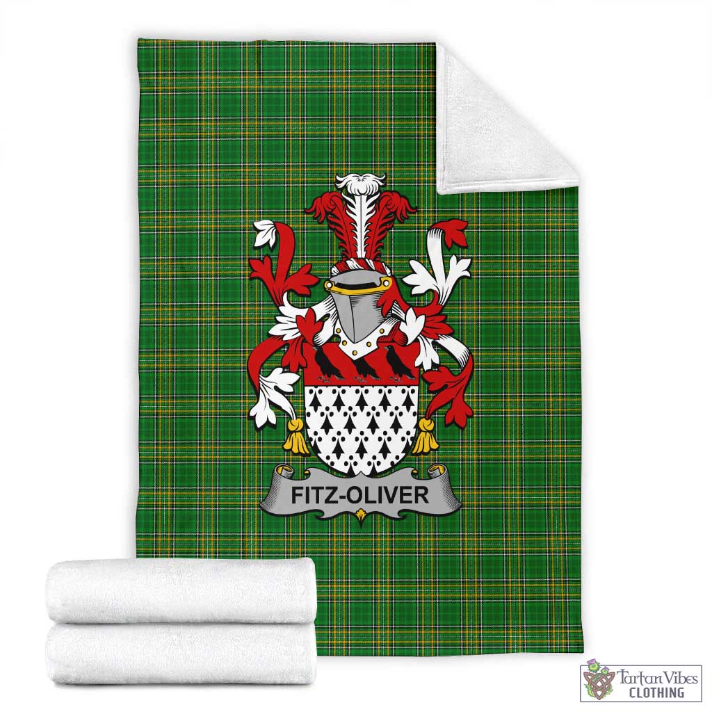 Fitz-Oliver Irish Clan Tartan Blanket with Coat of Arms X-Large 59 x 79 inches 150 x 200 cm - Tartan Vibes Clothing