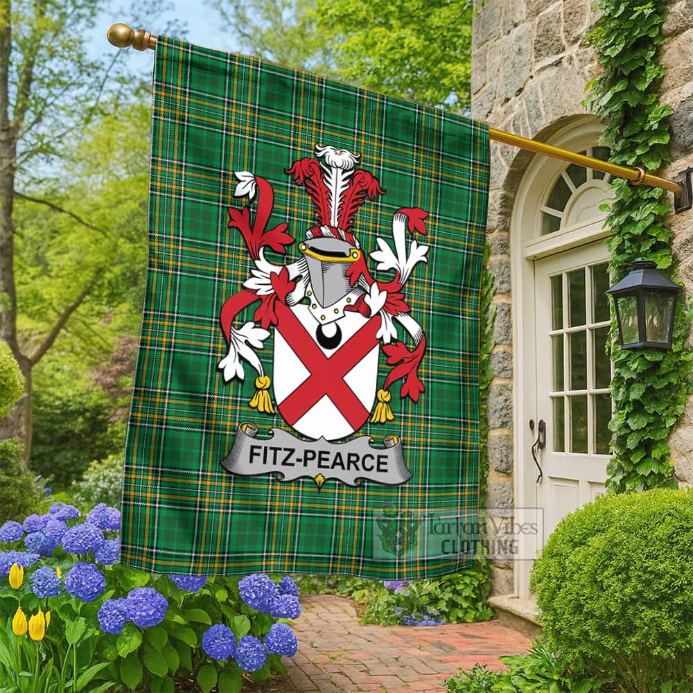 Fitz-Pearce Irish Clan Tartan Flag with Coat of Arms