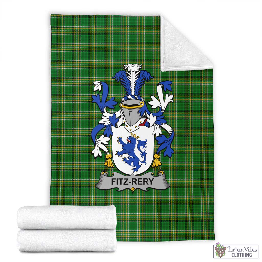 Fitz-Rery Irish Clan Tartan Blanket with Coat of Arms X-Large 59 x 79 inches 150 x 200 cm - Tartan Vibes Clothing