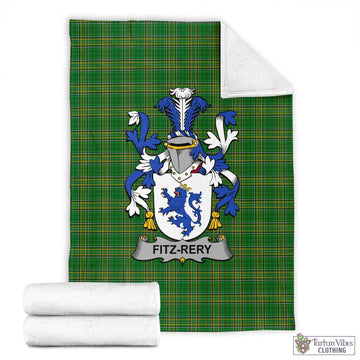 Fitz-Rery Irish Clan Tartan Blanket with Coat of Arms X-Large 59 x 79 inches 150 x 200 cm - Tartan Vibes Clothing