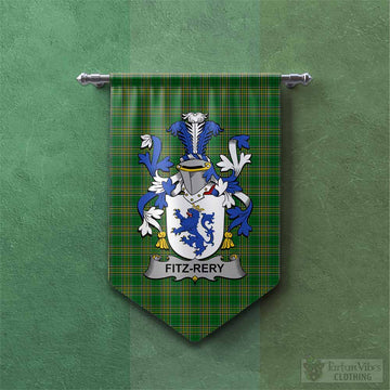 Fitz-Rery Irish Clan Tartan Gonfalon, Tartan Banner with Coat of Arms