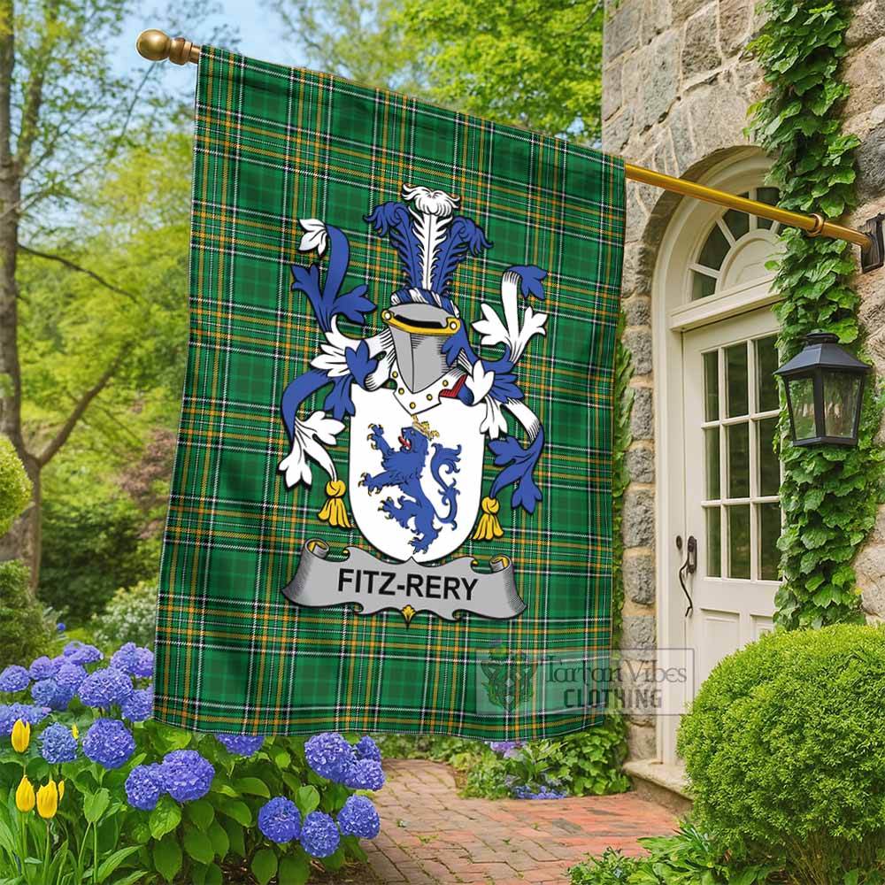 Fitz-Rery Irish Clan Tartan Flag with Coat of Arms