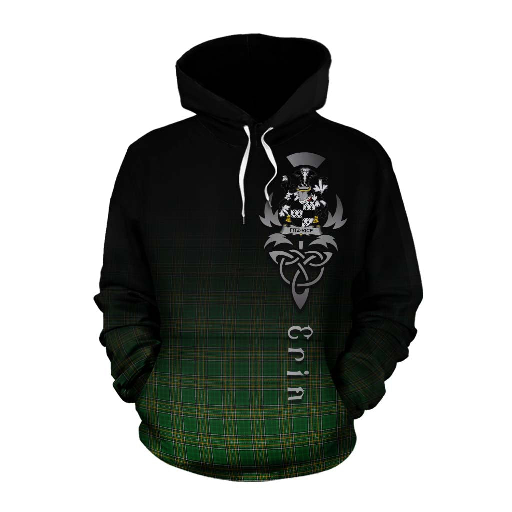 Fitz-Rice Irish Clan Cotton Hoodie with Coat of Arms Erin Go Bragh Celtic Inspired Pullover Hoodie XS - Tartan Vibes Clothing