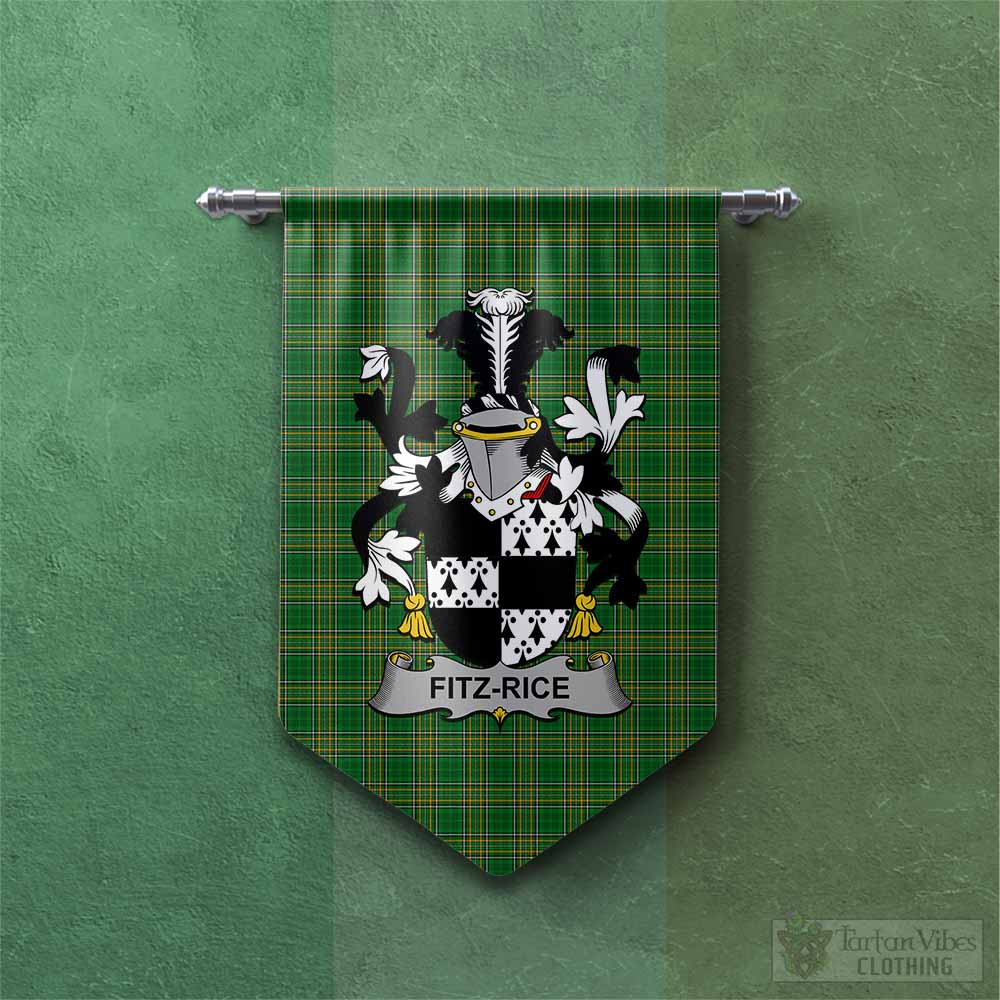 Fitz-Rice Irish Clan Tartan Gonfalon, Tartan Banner with Coat of Arms Chevron - Tartan Vibes Clothing