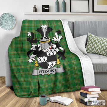 Fitz-Rice Irish Clan Tartan Blanket with Coat of Arms - Tartan Vibes Clothing