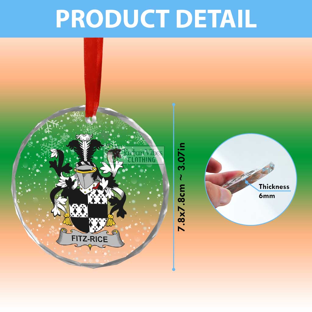 Fitz-Rice Irish Clan Christmas Glass Ornament with Coat of Arms - 2D-tartanvibesclothing