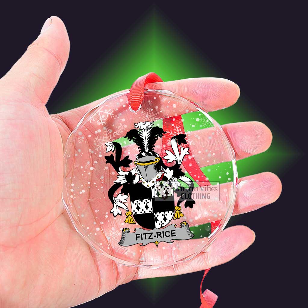 Fitz-Rice Irish Clan Christmas Glass Ornament with Coat of Arms - 2D-tartanvibesclothing
