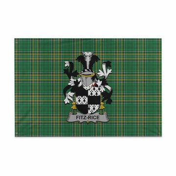Fitz-Rice Irish Clan Tartan House Flag with Coat of Arms