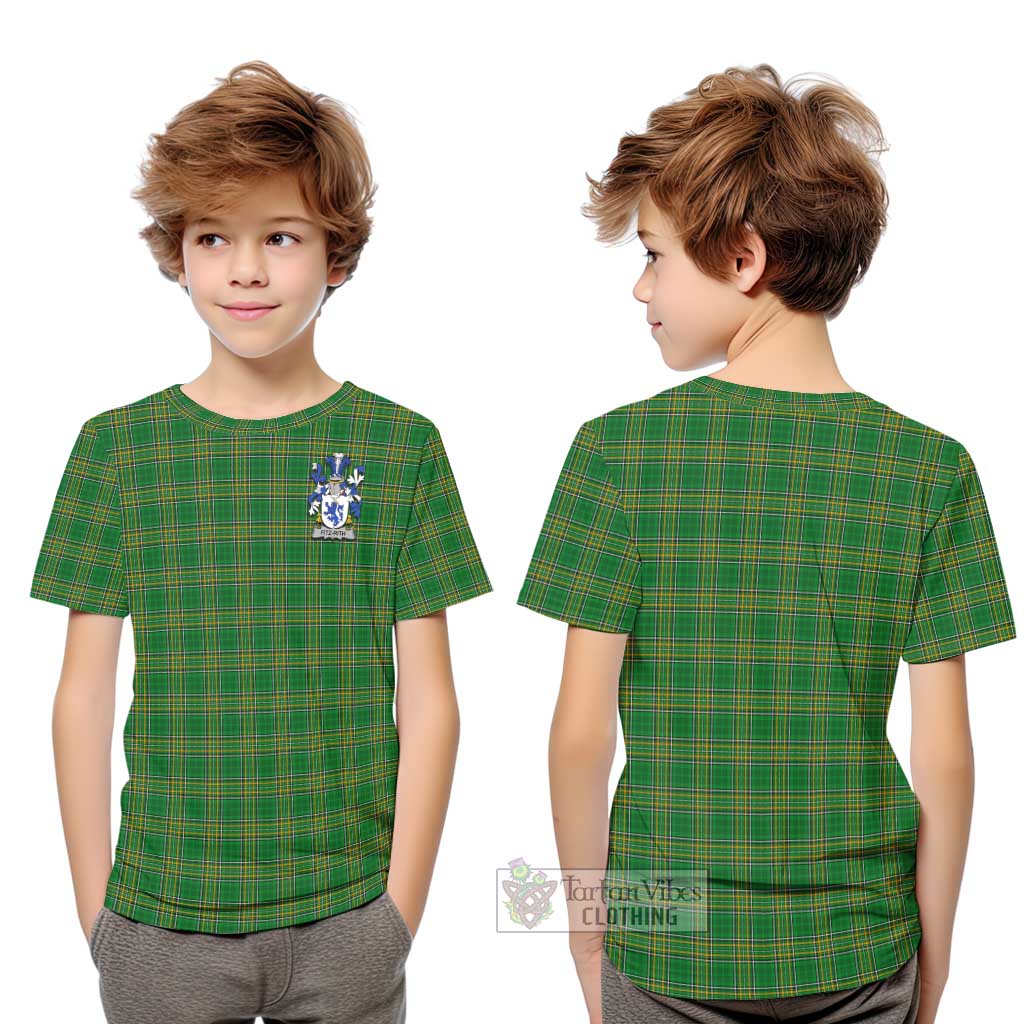 Fitz-Rith Irish Clan Tartan Kid T-Shirt with Coat of Arms Youth XL Size14 - Tartan Vibes Clothing