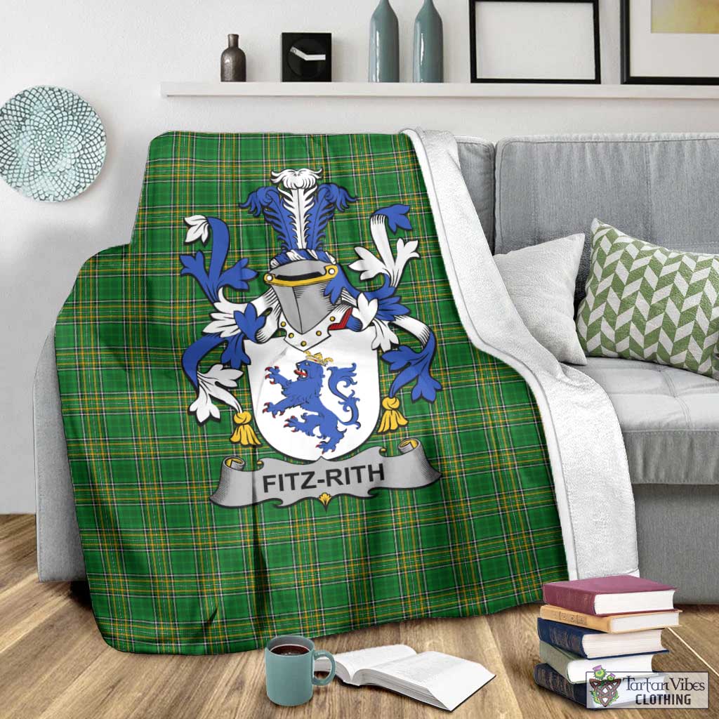 Fitz-Rith Irish Clan Tartan Blanket with Coat of Arms - Tartan Vibes Clothing