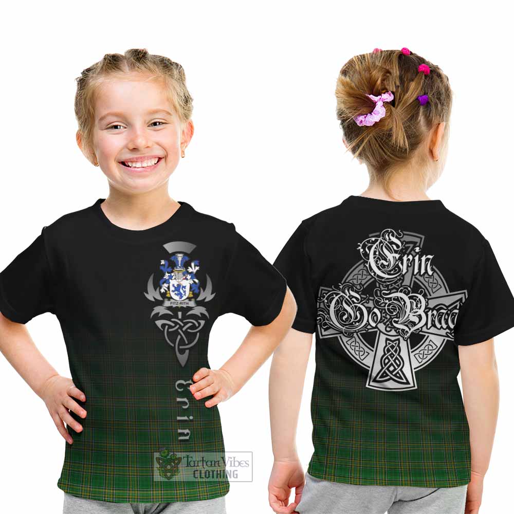 Fitz-Rith Irish Clan Kid T-Shirt with Coat of Arms Erin Go Bragh Celtic Inspired - Tartan Vibes Clothing
