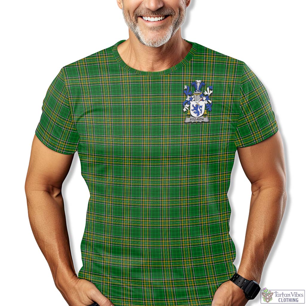 Fitz-Rith Irish Clan Tartan T-Shirt with Family Seal - Tartan Vibes Clothing
