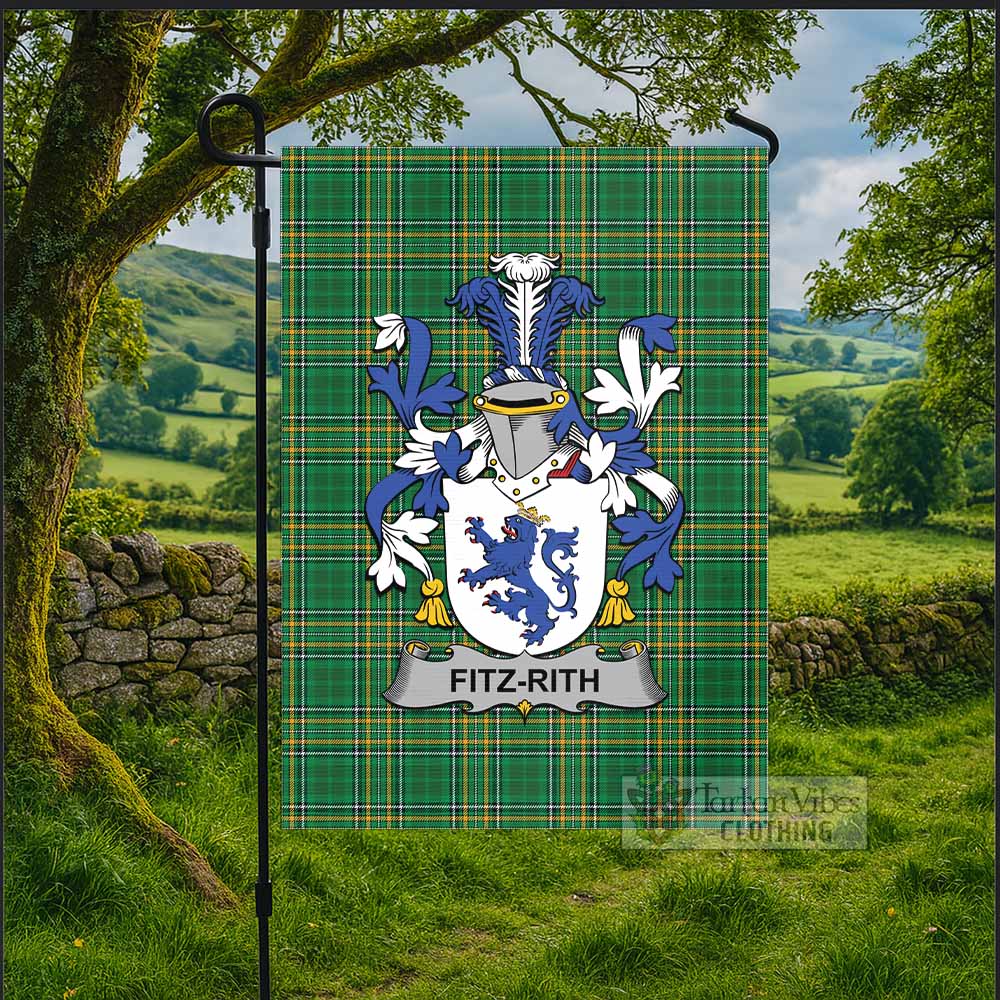 Fitz-Rith Irish Clan Tartan Flag with Coat of Arms