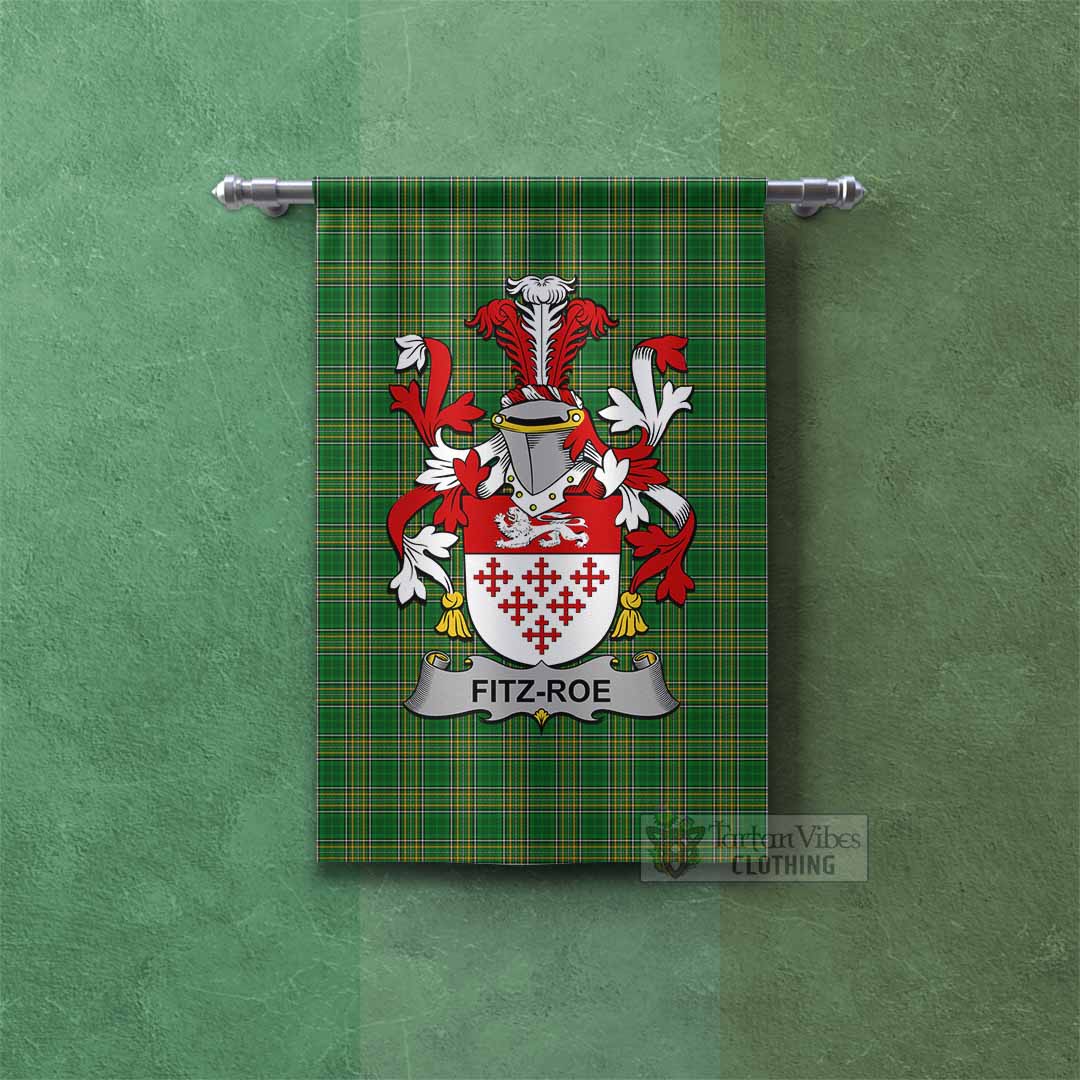 Fitz-Roe Irish Clan Tartan Gonfalon, Tartan Banner with Coat of Arms Rectangle - Tartan Vibes Clothing